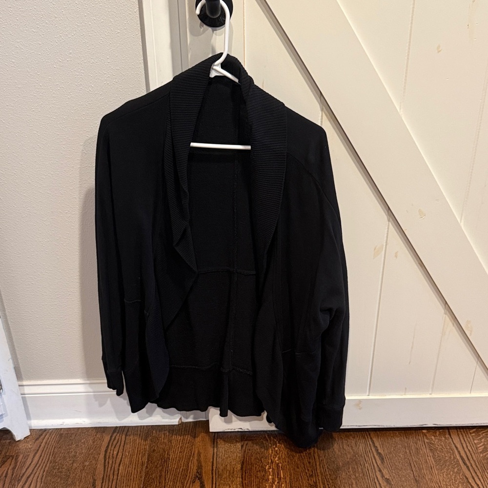 GAP Black Open-Front Shawl Collar Cardigan Jacket